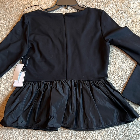 1. State black long sleeve peplum top blouse shirt size medium - Picture 4 of 6